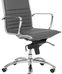 Euro Style Dirk Grey/Chrome Low Back Office Chair