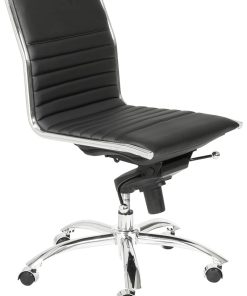 Euro Style Black Dirk Low Back Without Armrests Office Chair