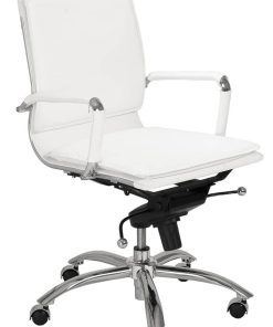 Euro Style Gunar White Pro Low Back Office Chair
