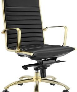 Euro Style Dirk Black & Gold High Back Office Chair