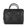 10 Liter Capacity Black Standard Small Pebbled Leather Briefcase