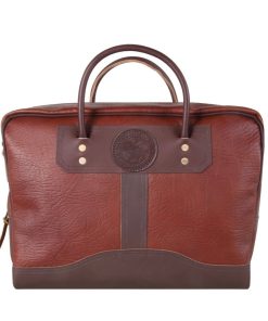 21 Liter Capacity Brown Builder's Large Bison Leather Briefcase