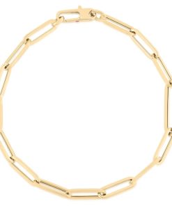 Roberto Coin 18K Yellow Gold Designer Gold 7" Paperclip Link Chain Bracelet