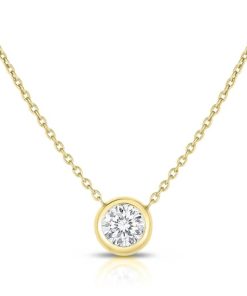 Roberto Coin 18K Yellow Gold Bezel Set Diamond Solitaire Station Necklace