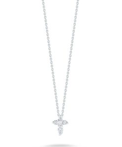 Roberto Coin 18KT White Gold Baby Cross Pendant With Diamonds