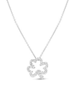 Roberto Coin 18K White Gold & Diamond Open Clover Necklace