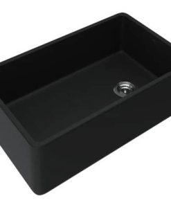 Rohl 32" Matte Black Allia Fireclay Single Bowl Kitchen Sink