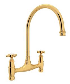 Rohl Perrin & Rowe Georgian Era Bridge English Gold Kitchen Faucet