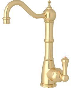 Rohl Perrin & Rowe Edwardian Satin English Gold Column Spout Hot Water Faucet