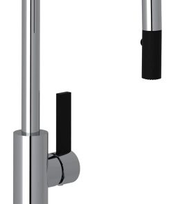 Rohl Tuario Polished Chrome/Matte Black Pull-Down Kitchen Faucet