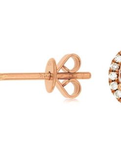 Royal Jewelry 14K Rose Gold Diamond & Morganite Earrings