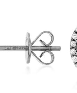 Royal Jewelry 14K White Gold Diamond & Aquamarine Earrings