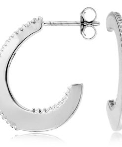 Royal Jewelry 14K White Gold Diamond Earrings