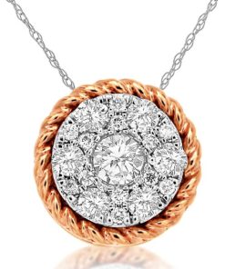 Royal Jewelry 14K White Gold Diamond Pendant
