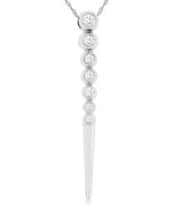 Royal Jewelry 14K White Gold Diamond Pendant