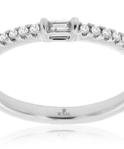 Royal Jewelry 14K White Gold Diamond Wedding Band