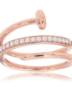 Royal Jewelry 14K Rose Gold Ladies Diamond Ring