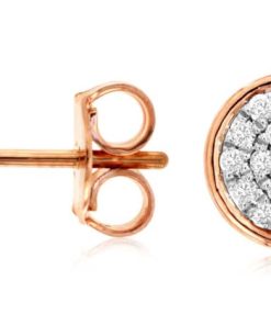 Royal Jewelry 14K Rose Gold Diamond Earrings