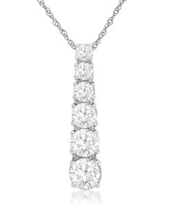 Royal Jewelry 14K White Gold Diamond Pendant