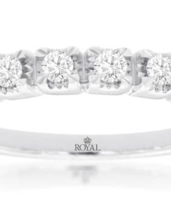 Royal Jewelry 14K White Gold Diamond Wedding Band