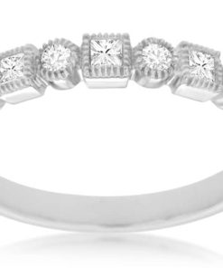Royal Jewelry 14K White Gold Diamond Wedding Band