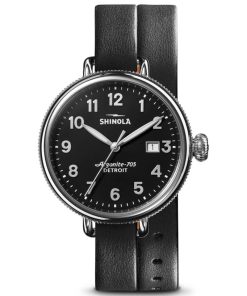 Shinola The Birdy Quartz Black/Bourbon Leather Strap 38mm Watch