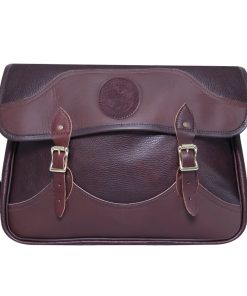 12 Liter Capacity Brown Pebbled Leather Book Bag
