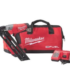 Milwaukee M18 FUEL 18 Volt Lithium-Ion Brushless 15-Gauge 2-1/2 In. Angled Cordless Finish Nailer Kit