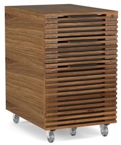 BDI Corridor 6507 Natural Walnut Mobile File Pedestal