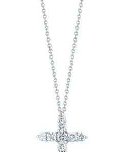 Roberto Coin 18KT White Gold Cross Pendant With Diamonds