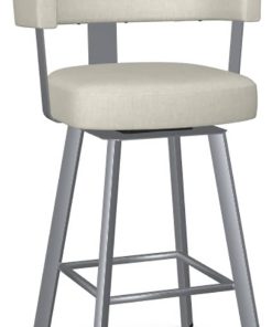 Amisco Grissom Marshmallow/Magnetite Swivel Counter Stool