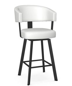 Amisco Grissom Blizzard/Black Coral Swivel Counter Stool