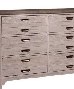 Vaughan-Bassett Bungalow Dover Grey And Folkstone 6 Drawer Double Dresser