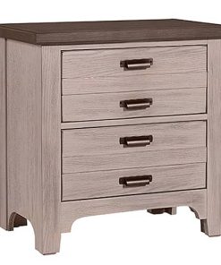 Vaughan-Bassett Bungalow Dover Grey And Folkstone 2 Drawer Nightstand