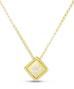 Roberto Coin 18K Yellow Gold Palazzo Ducale Diamond Accent Satin Small Pendant