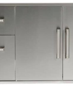 Coyote Stainless Steel Combination Storage: Two Drawer Cabinet And Double Access Doors