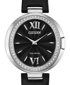 Citizen Capella Black Dial Watch, Black Strap, 34mm