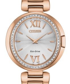 Citizen Capella Pink Gold Stainless Steel Watch, Silver-Tone Dial