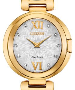 Citizen Capella Gold-Tone Stainless Steel Watch, Silver-Tone Dial, 34mm
