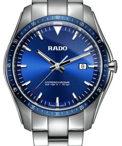 Rado HyperChrome Quartz Blue Dial Stainless Steel Watch, 45mm