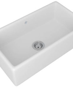 Rohl 33" Shaws Original Lancaster White Single Bowl Apron Front Fireclay Kitchen Sink