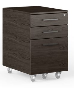 BDI Sequel 20 6107 Charcoal Stained Ash Mobile File Cabinet