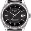Tissot Ballade Powermatic 80 COSC Black Dial & Leather Strap Watch, 41mm