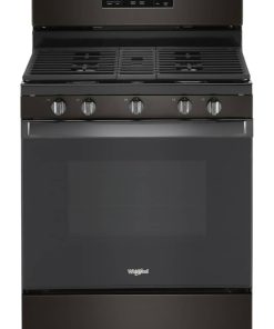 Whirlpool 5 Cu. Ft. Black Stainless Steel Gas Range With Center Oval Burner