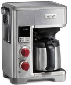 Wolf Gourmet 10-Cup Automatic Drip Coffeemaker With Red Knobs