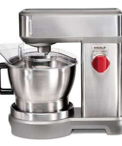 Wolf Gourmet 7 Qt. Stainless Steel Stand Mixer With Red Knob