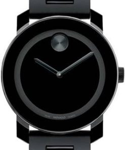 Movado BOLD TR90 Black Dial & SS Link Bracelet Watch, 42mm