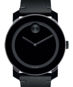 Movado BOLD TR90 Black Dial & Colorado Bull Leather Strap Watch, 42mm
