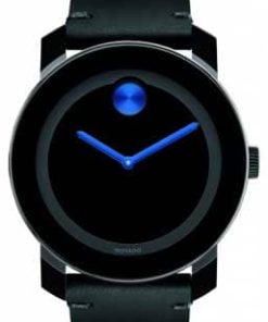 Movado BOLD TR90 Black w/ Cobalt Blue Accents Dial & Colorado Bull Leather Strap Watch, 42mm