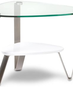 BDI Dino White Triangular End Table